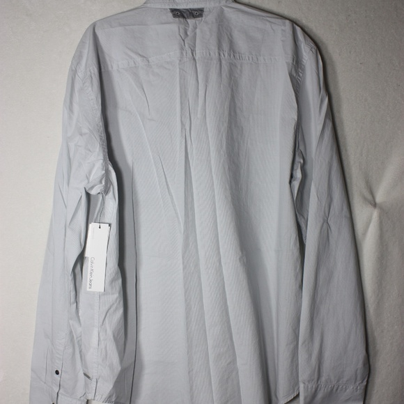 Calvin Klein Men's Shirt XXL Mirage Gray Button Down Long Sleeve NWT 100% Cotton - Picture 9 of 10